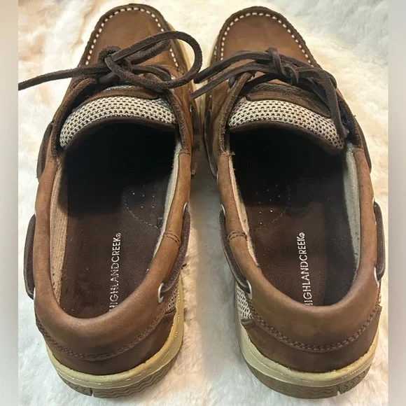 Highland Creek Brown beige leather lace up slip on loafer women’s size 7.5M - Picture 7 of 12